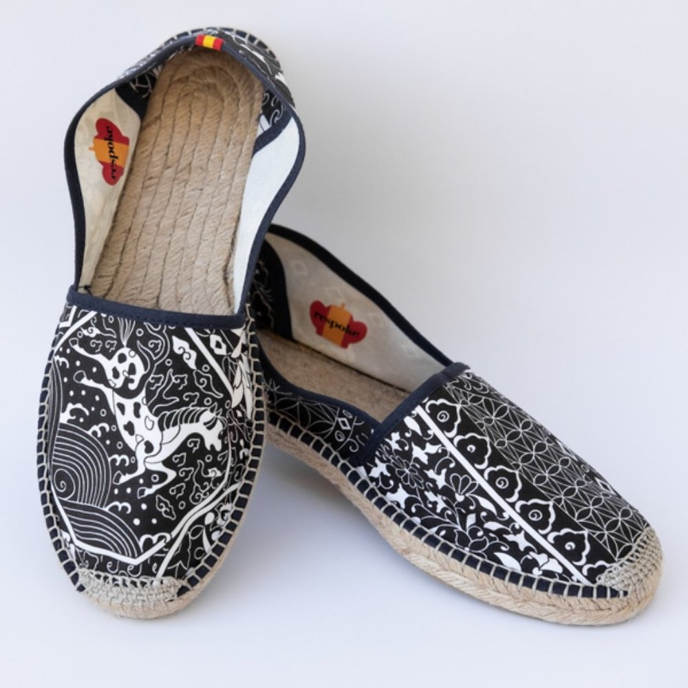 RESPOKE VERONICA, classic espadrille, Hermès scarf upper, size 39